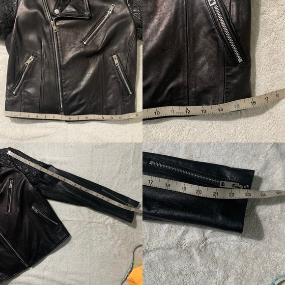 Christian Dior black leather quilted moto jacket - Picture 13 of 16